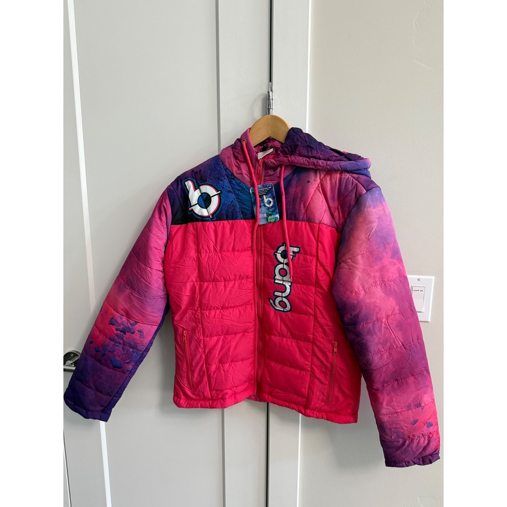Bang Energy Revolution Apparel Pink Galaxy Puffer Snowboard Jacket Medium NEW‎